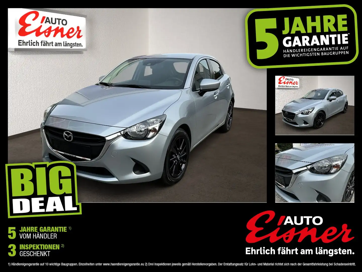 Mazda 2 1.5 SKYACTIV-G 90 Attraction LM SpurH i-stop Silber - 1