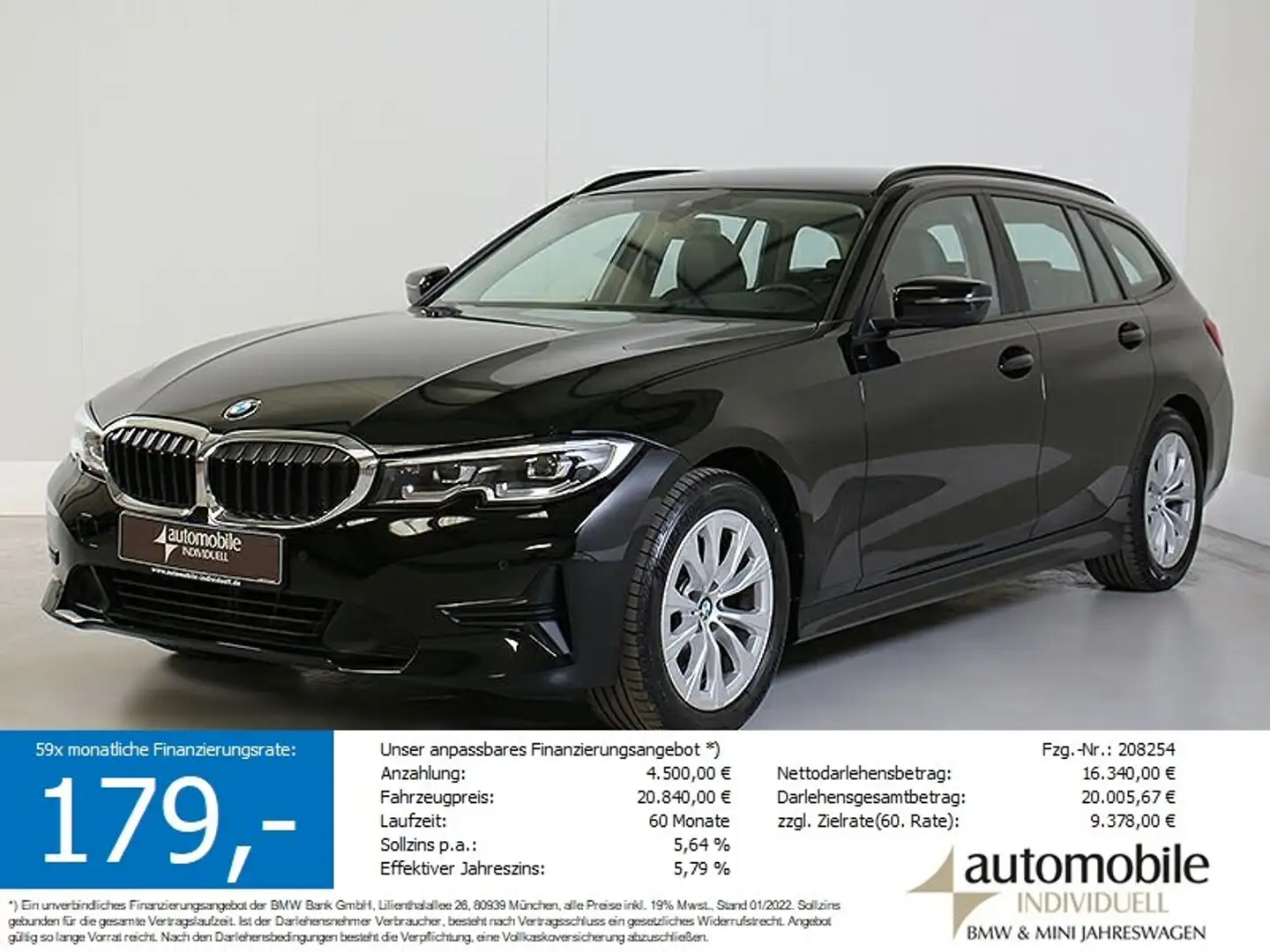 BMW 318 d AT Advantage Navi LED DAB AHK Sitzh. PDC Schwarz - 1