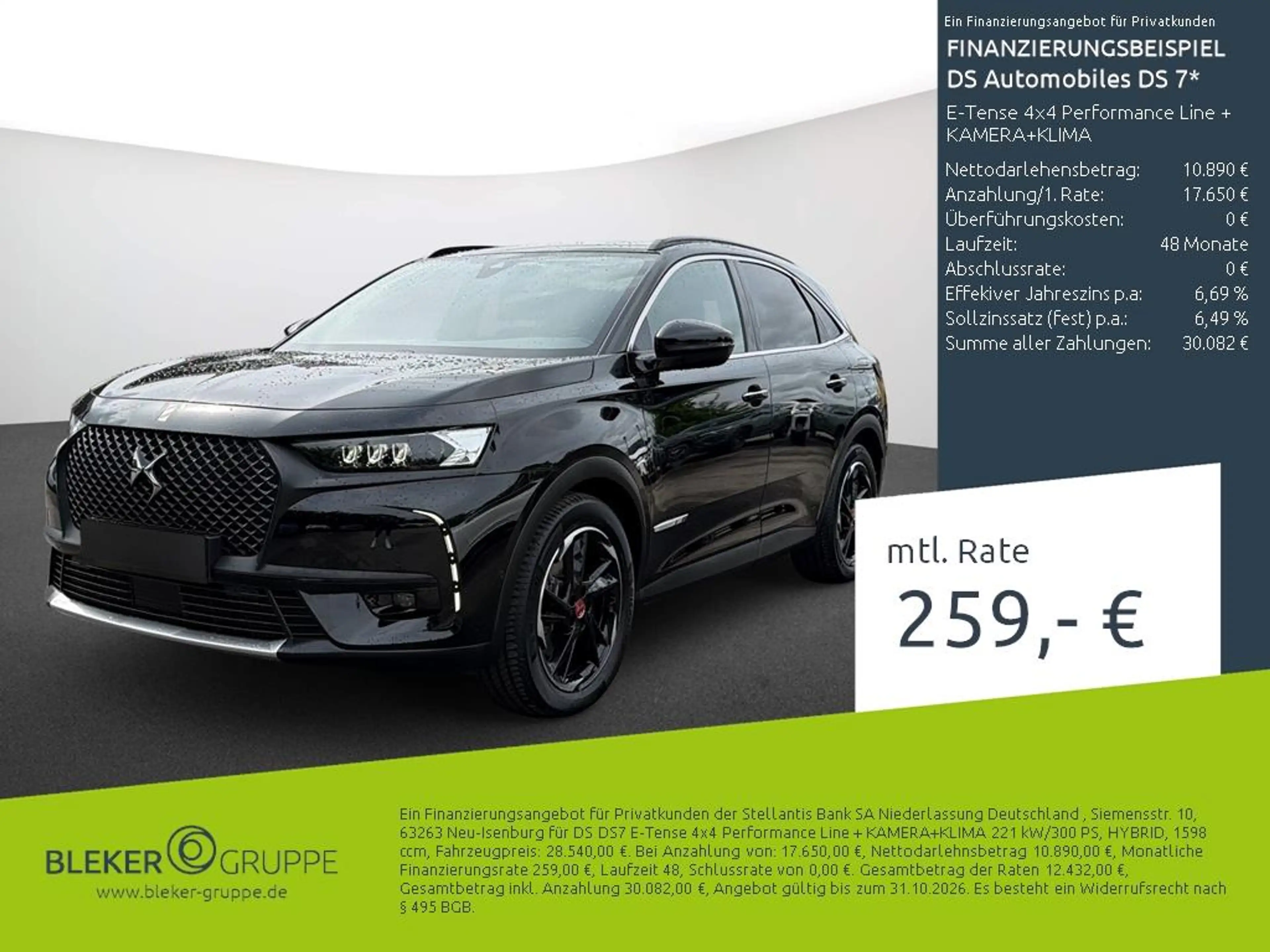 DS Automobiles DS 7 E-Tense 4x4 Performance Line + KAMERA+KLIMA