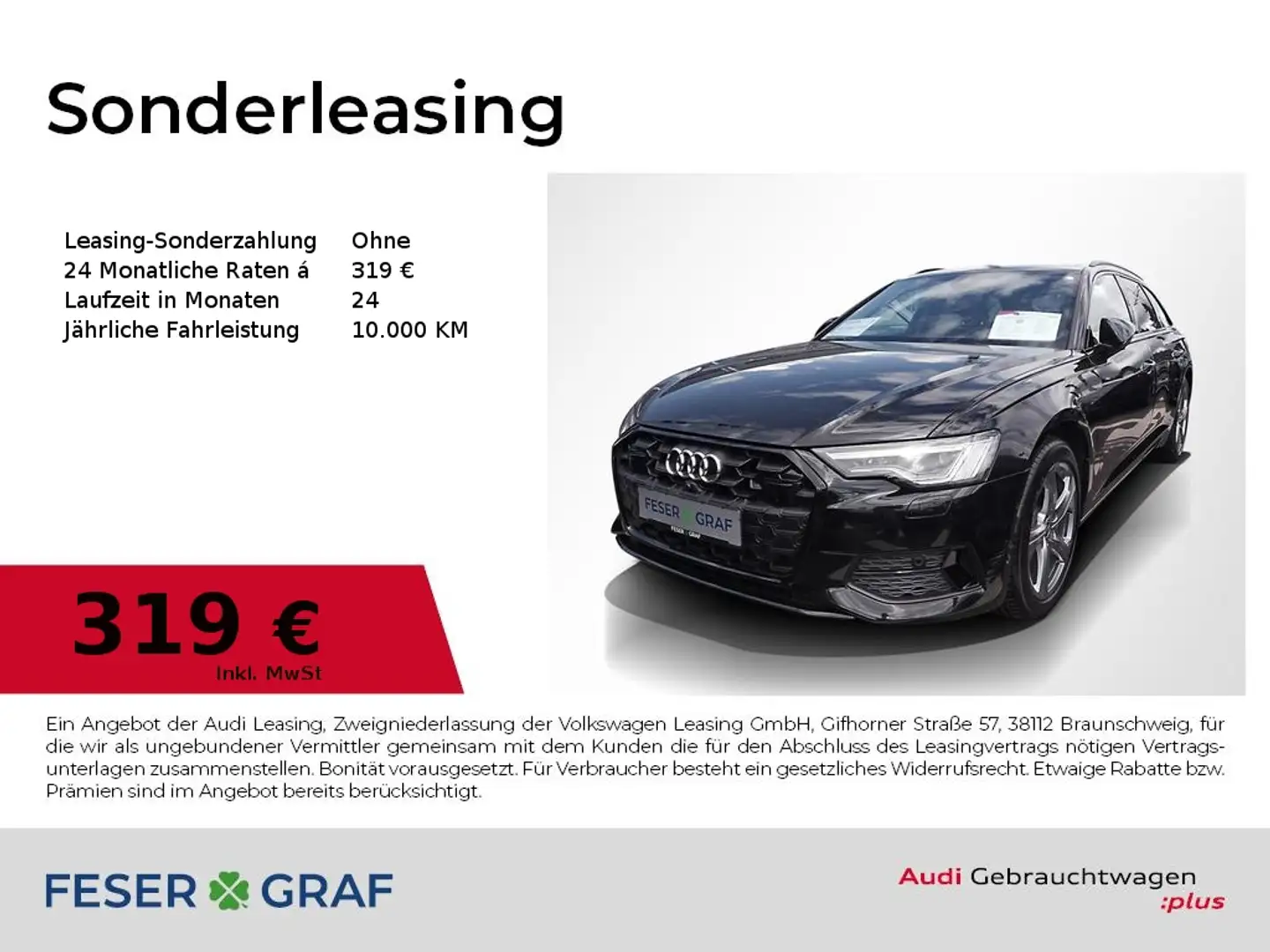 Audi A6 Avant 45 TFSI advanced AHK Matrix Pano 360° Schwarz - 1