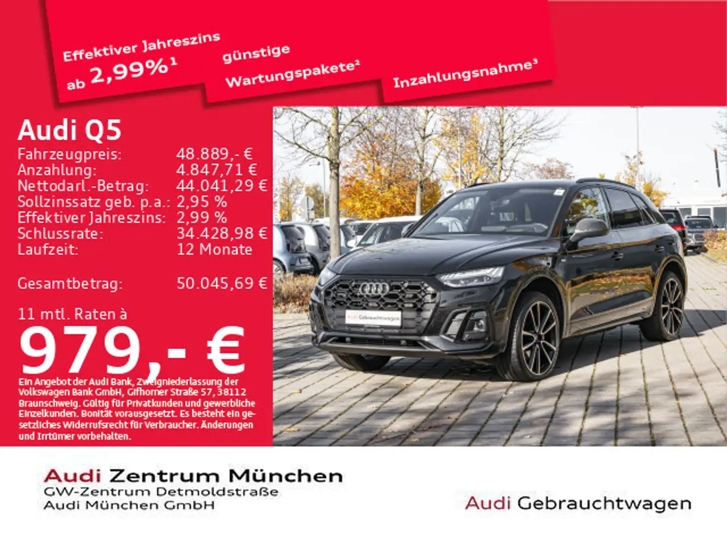 Audi Q5 TFSI e 50 qu. S tronic S line Pano/ACC/AHK Schwarz - 1