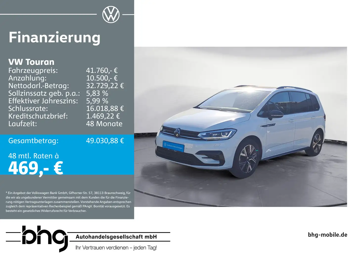 Volkswagen Touran 1.5 TSI DSG HIGHLINE R-LINE #PANO #IQ-DRI Weiß - 1