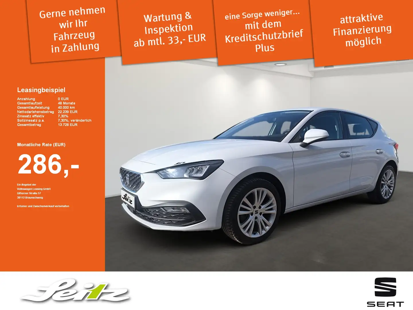SEAT Leon 1.0 eTSI Style *PARKSENSOR*LED*SITZH* Alb - 1