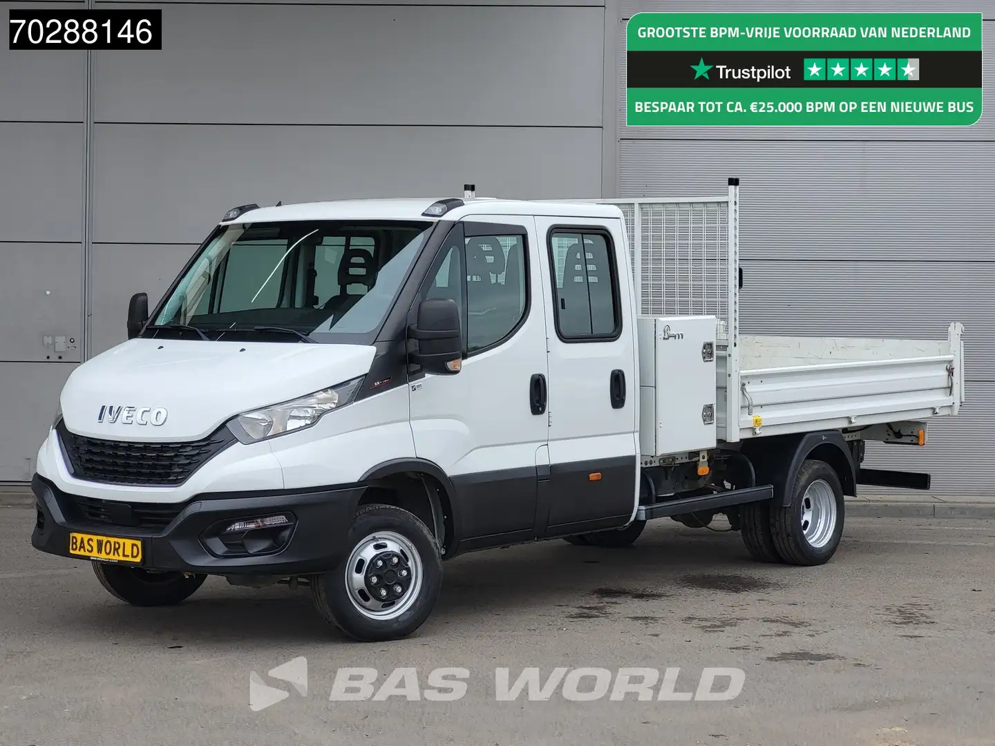 Iveco Daily 35C16 Open Laadbak met Kist Dubbel Cabine Dubbellu Wit - 1