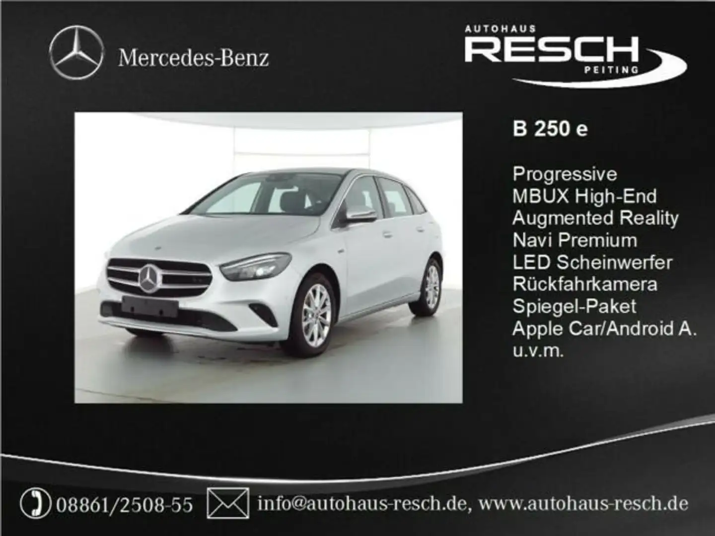 Mercedes-Benz B 250 e Progressive/Navi Prem./LED/Kamera/7,4kW Silber - 2
