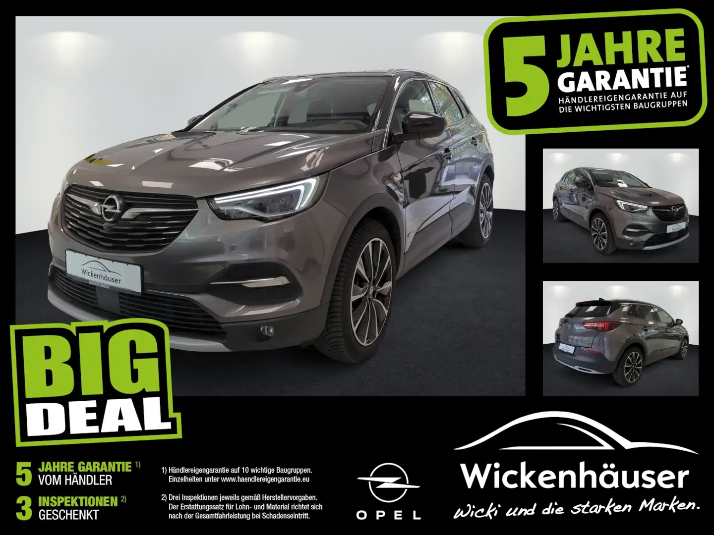 Opel Grandland 1.6 Turbo Hybrid Ultimate FLA 360 LED Grau - 1