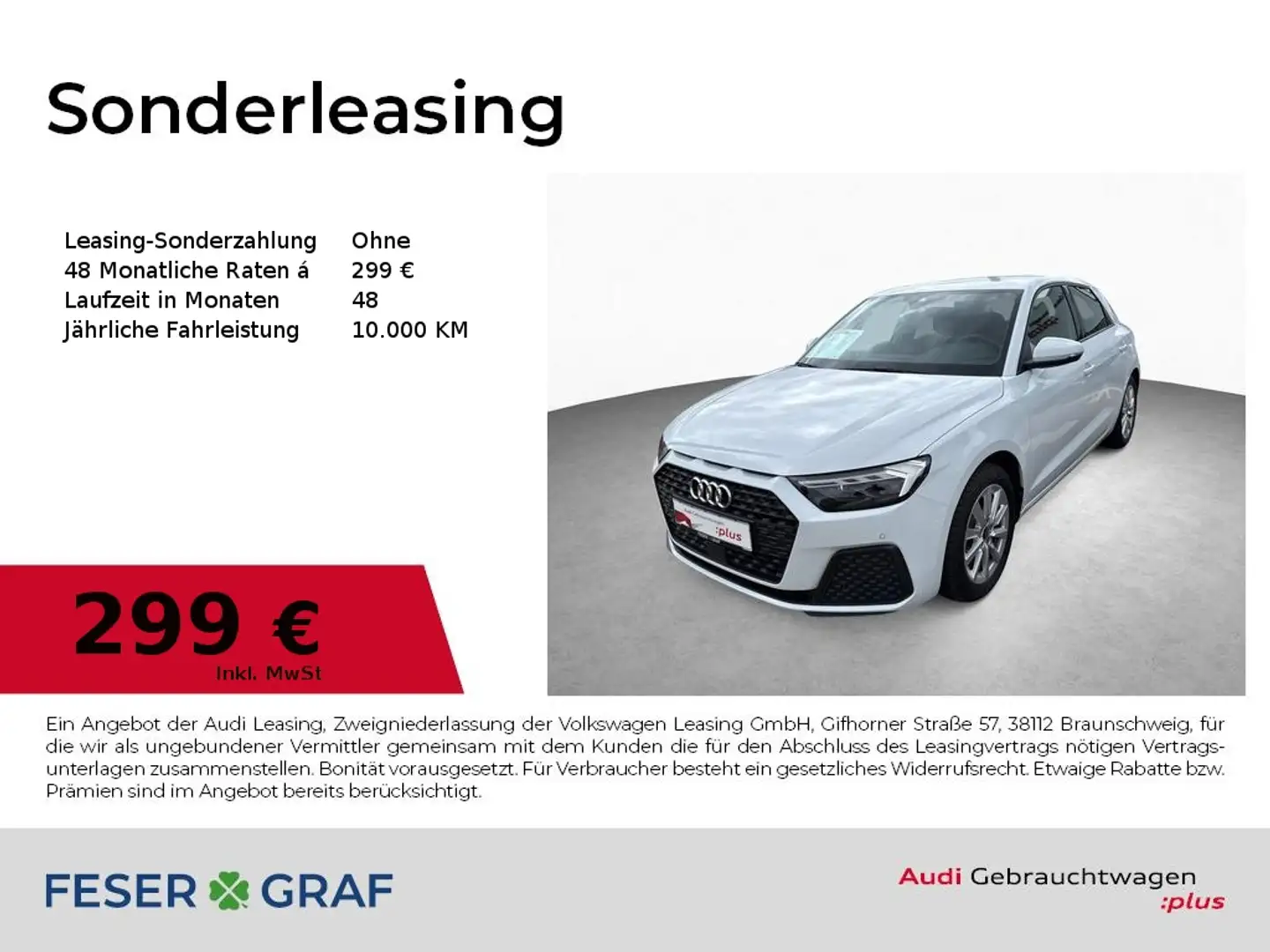 Audi A1 Spb. 30 TFSI S tronic - VIRTUAL - LED - Weiß - 1