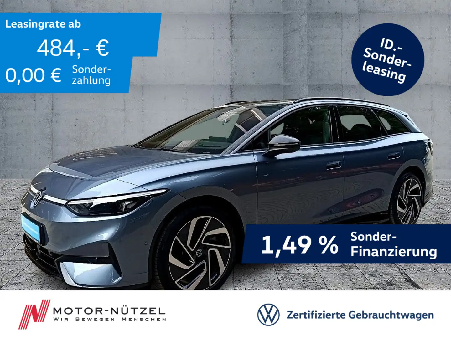 Volkswagen ID.7 Tourer PRO 5JG+MATRIX+NAV+AHK+PANO+DCC+HuD Blauw - 1