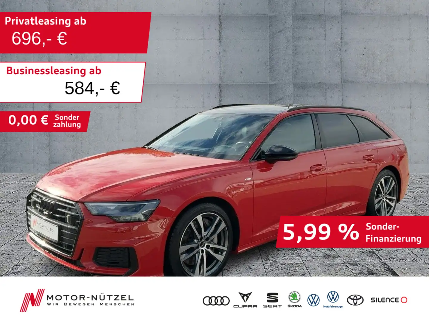Audi A6 55 TFSI QU 2xS-LINE 5JG+AHK+PANO+B&O+VC Rot - 1