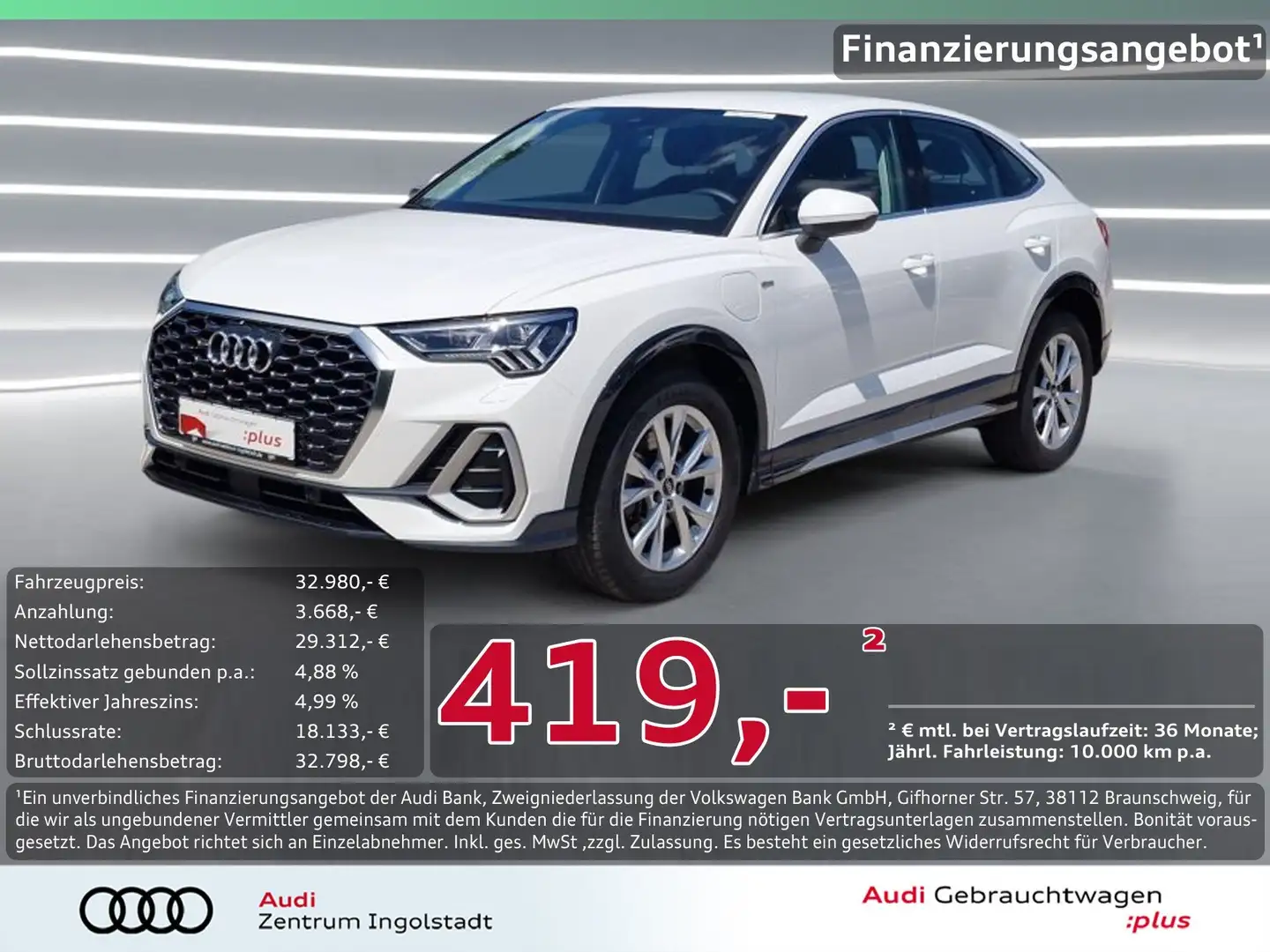 Audi Q3 Sportback 45 TFSI e S line MATRIX NAVI AHK Weiß - 1
