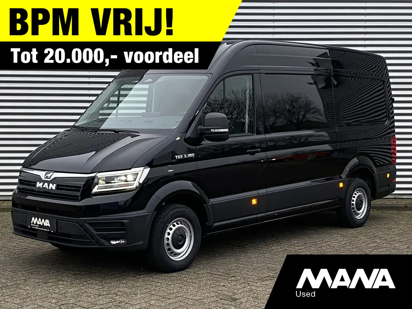 MAN TGE 3.180 L3H3 Automaat 180PK Zwart NIEUW MODEL ACC LE Negro - 1