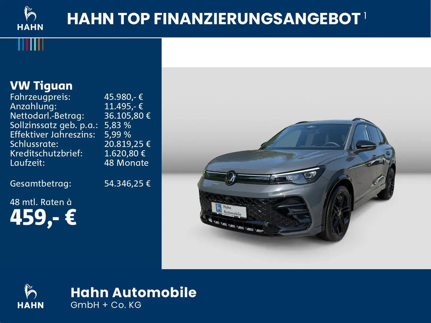 Volkswagen Tiguan R-Line 1,5 l eTSI OPF 150 PS DSG AHK Grau - 2