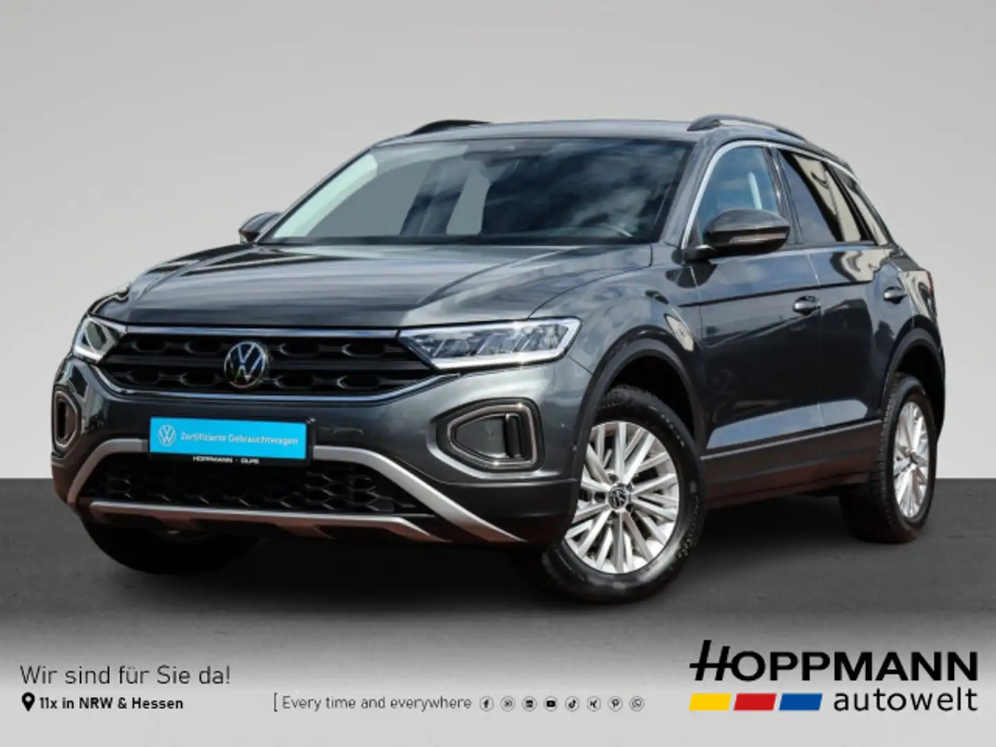 Volkswagen T-Roc 2.0 TDI Life AHK NAVI DAB LED APP-CONNECT Grijs - 1