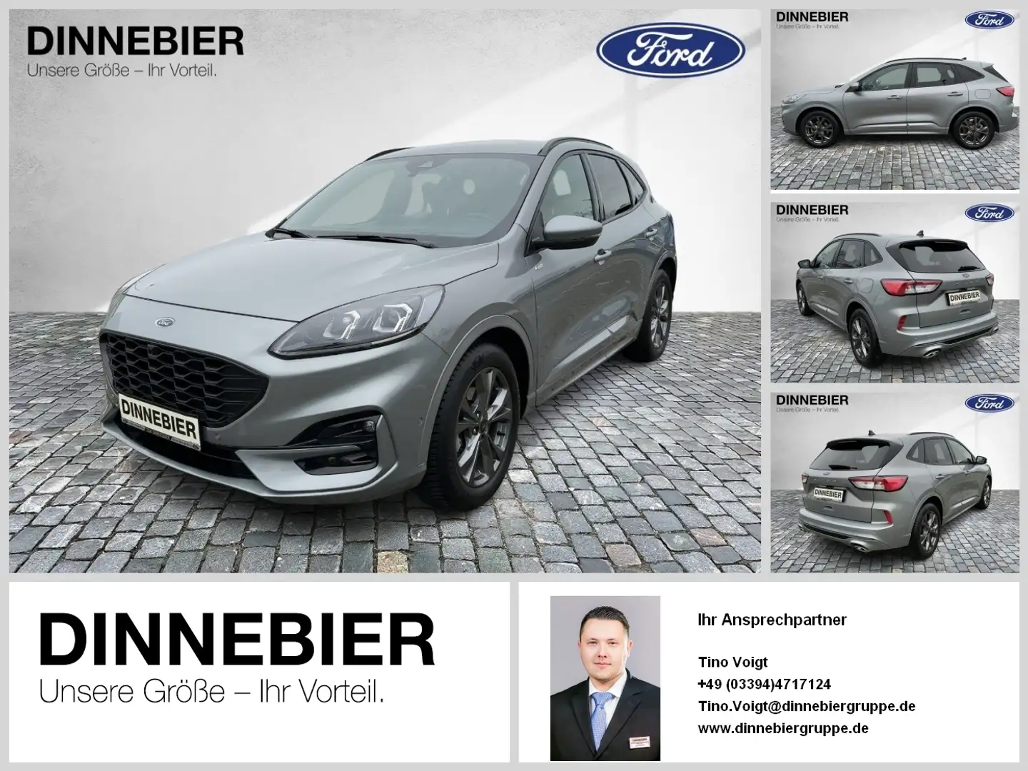 Ford Kuga ST-Line X LED+AHK+Glasdach+Kamera+SHZ Zilver - 1