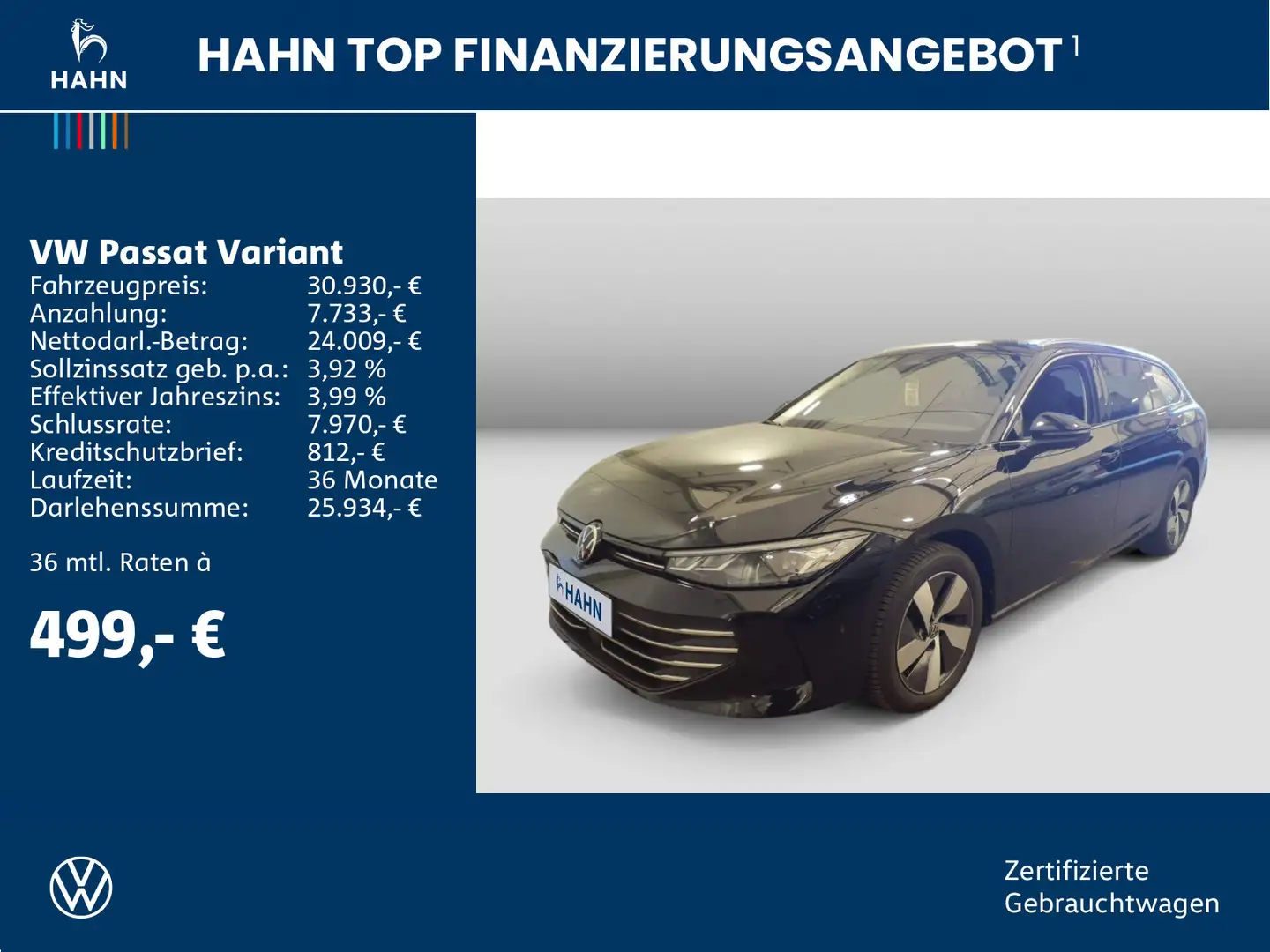 Volkswagen Passat Variant 1.5eTSI DSG Business LED 360° AHK Schwarz - 2