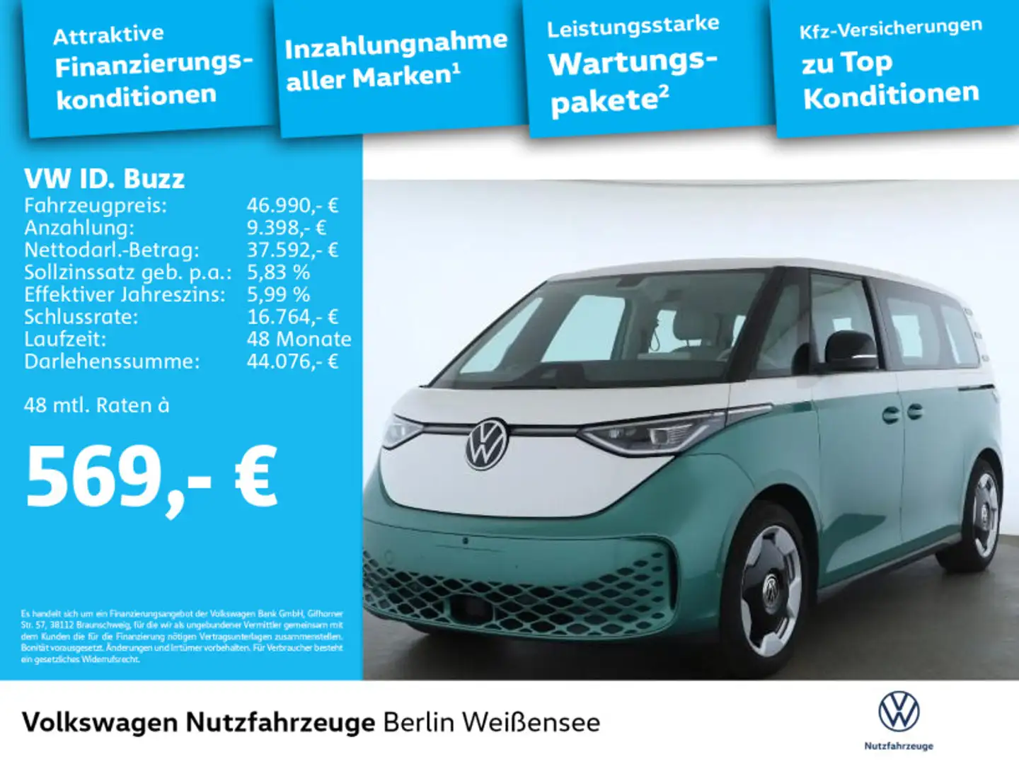 Volkswagen ID. Buzz ID.Buzz Pro*AHK*CARPLAY*ACC*MFL*MATRIX*RFK* Grün - 2
