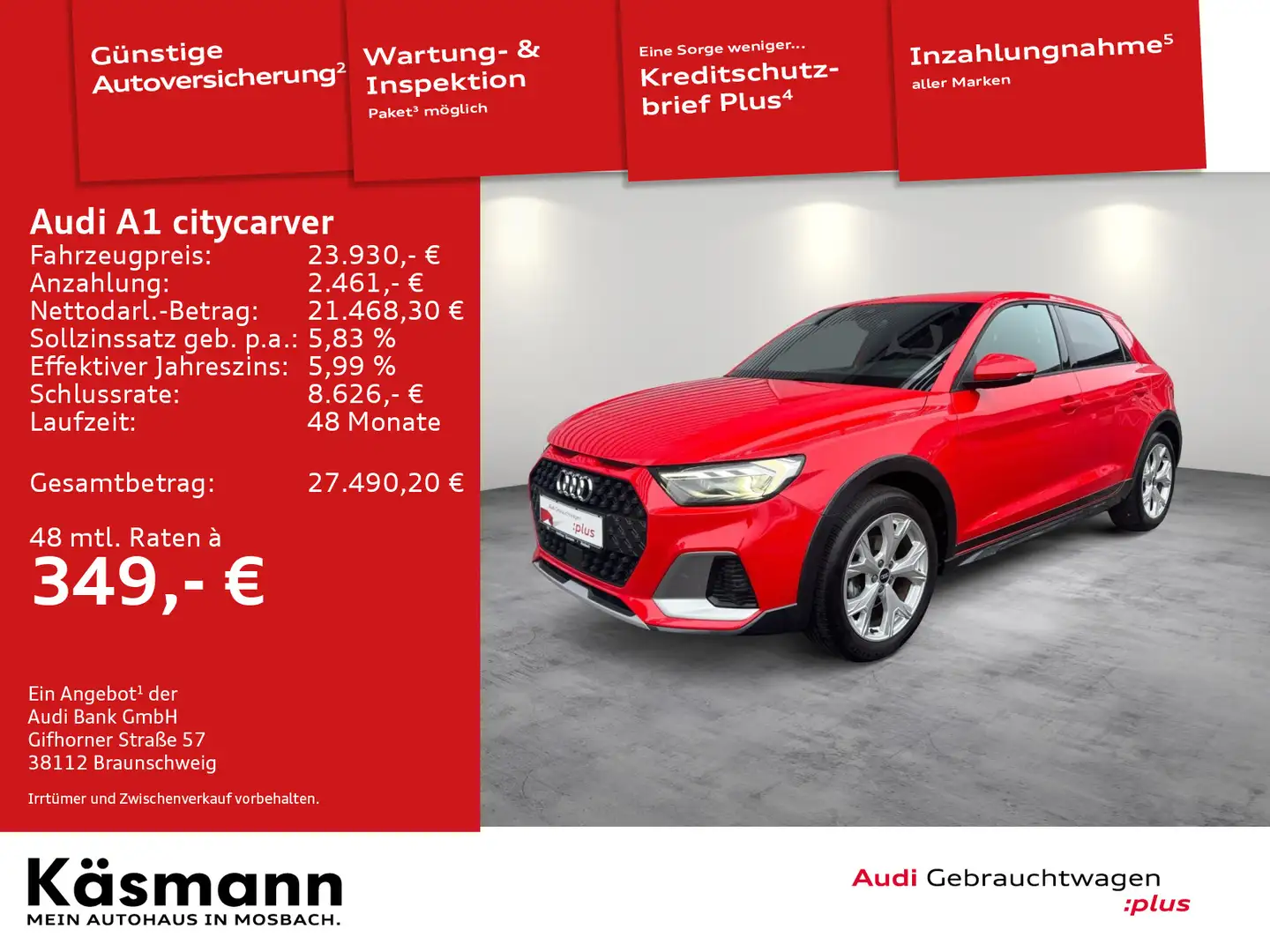 Audi A1 35TFSI S line LED PDC SHZ Rot - 1
