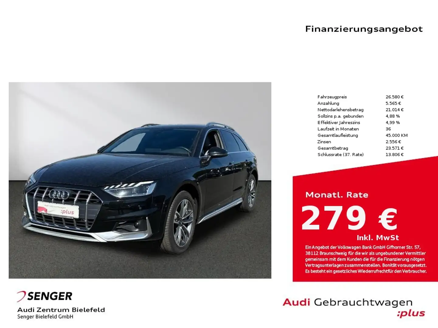 Audi A4 allroad quattro 45 TFSI Sitzh. MMI LED Kamera Noir - 1