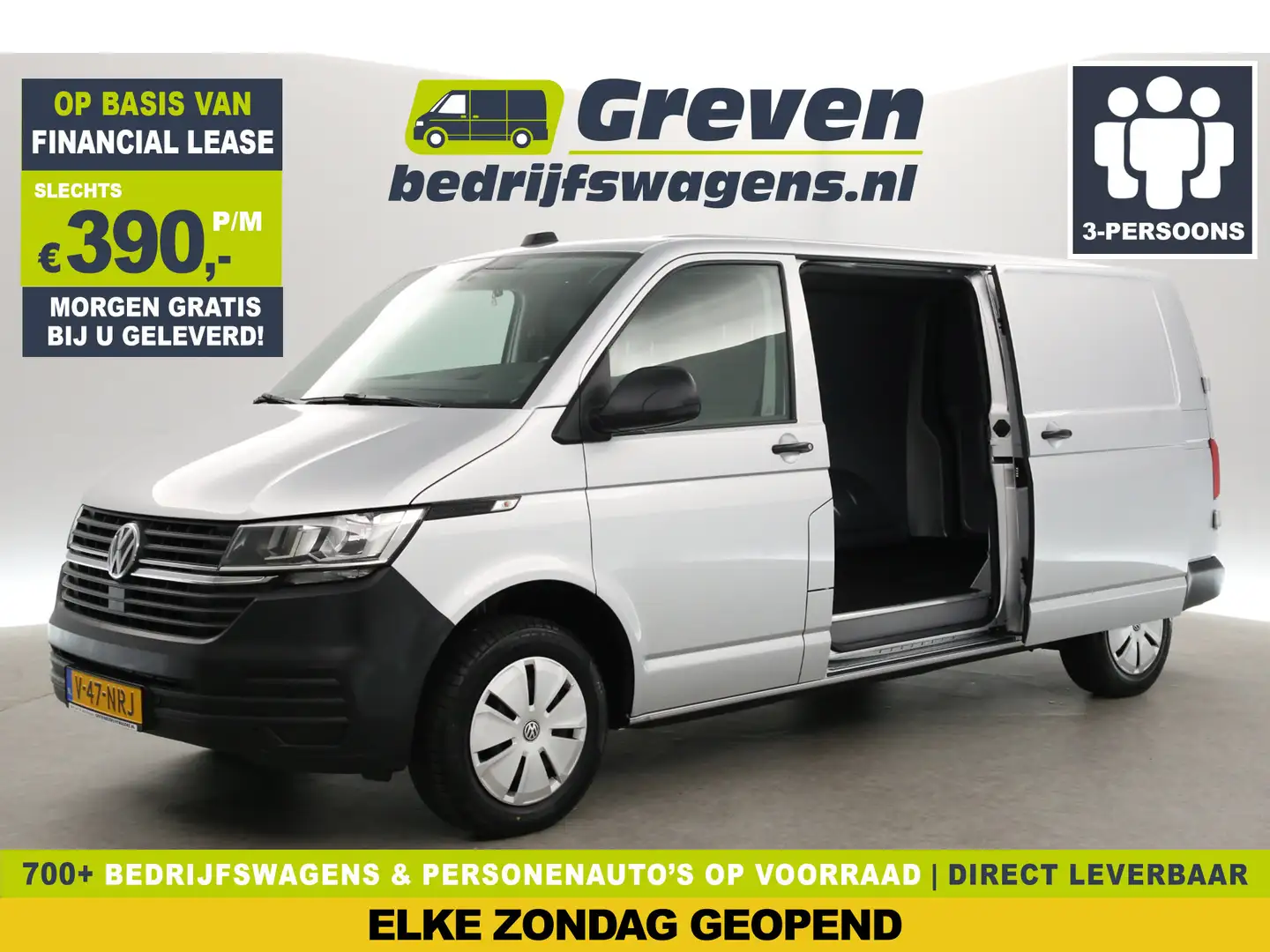 Volkswagen T6.1 Transporter 2.0 TDI 150PK L2H1 | Aut. | Airco | 3 Zits | Adap. Argent - 1