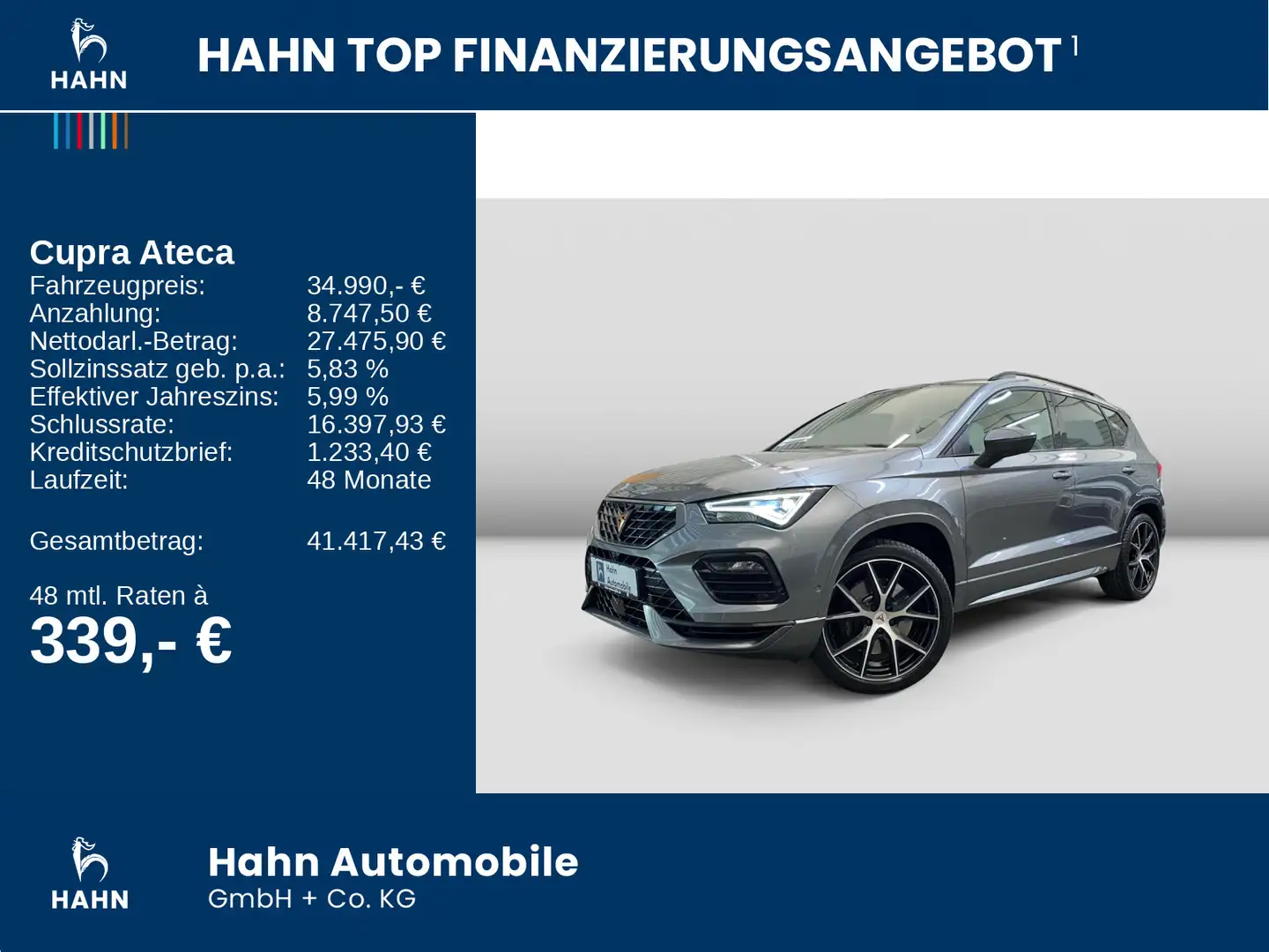 CUPRA Ateca 2.0TSI DSG 4Drive ACC AreaV Beats LED Pano Grau - 2