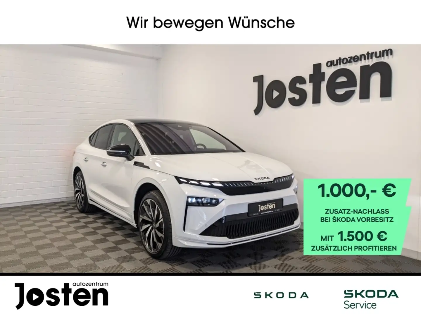 Skoda Enyaq Coupe 60 Sportline Matrix MAXX AHK Canton DCC 360 Blanc - 1