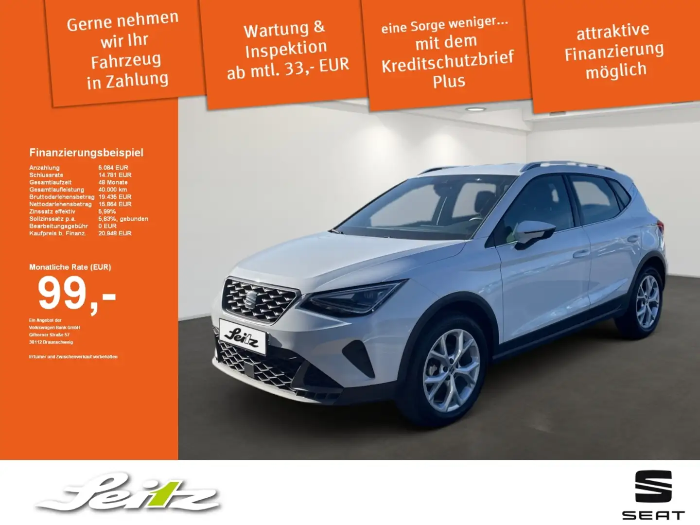 SEAT Arona 1.0 TSI FR *NAVI*PDC*SITZH* Blanc - 1