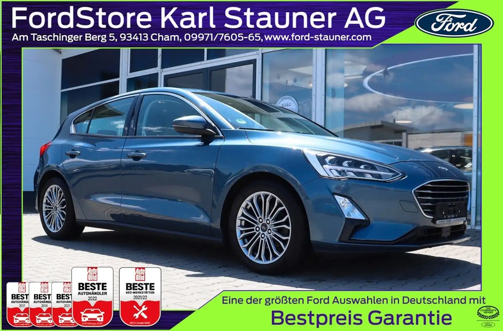 Ford Focus Titanium Turnier 1.0 EcoB LED-Scheinwerfer Blu/Azzurro - 1