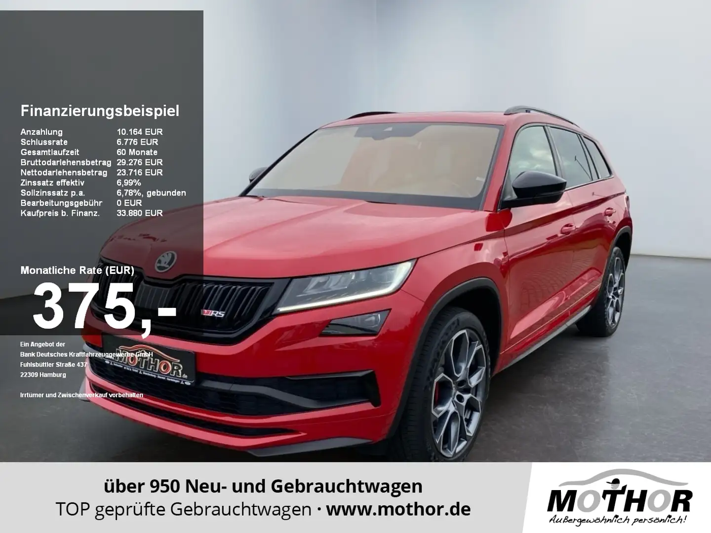 Skoda Kodiaq RS 2.0 Bi-TDI DSG 4x4 NAVI PDC SHZ DAB Rouge - 1