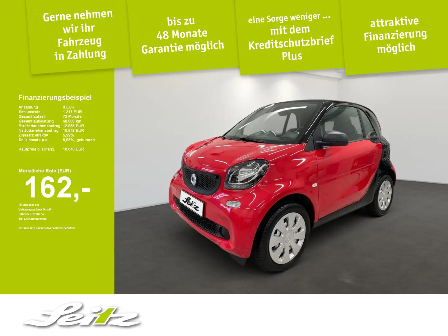 smart forTwo coupe 1.0 *SITZH*TEMPOMAT*KLIMA* Fekete - 1