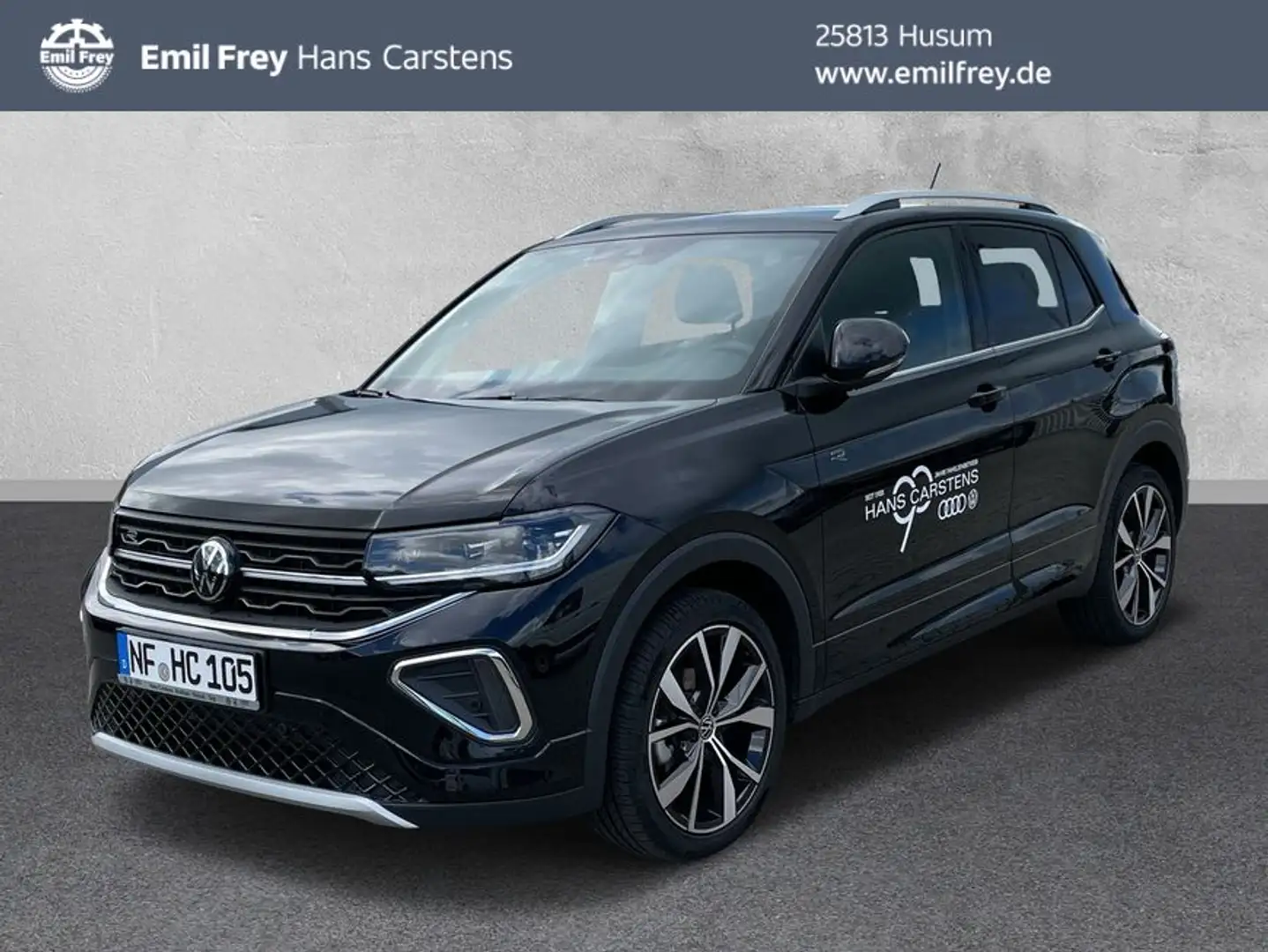 Volkswagen T-Cross 1,5 TSI R-Line DSG AHK Navi LED Klima Schwarz - 1