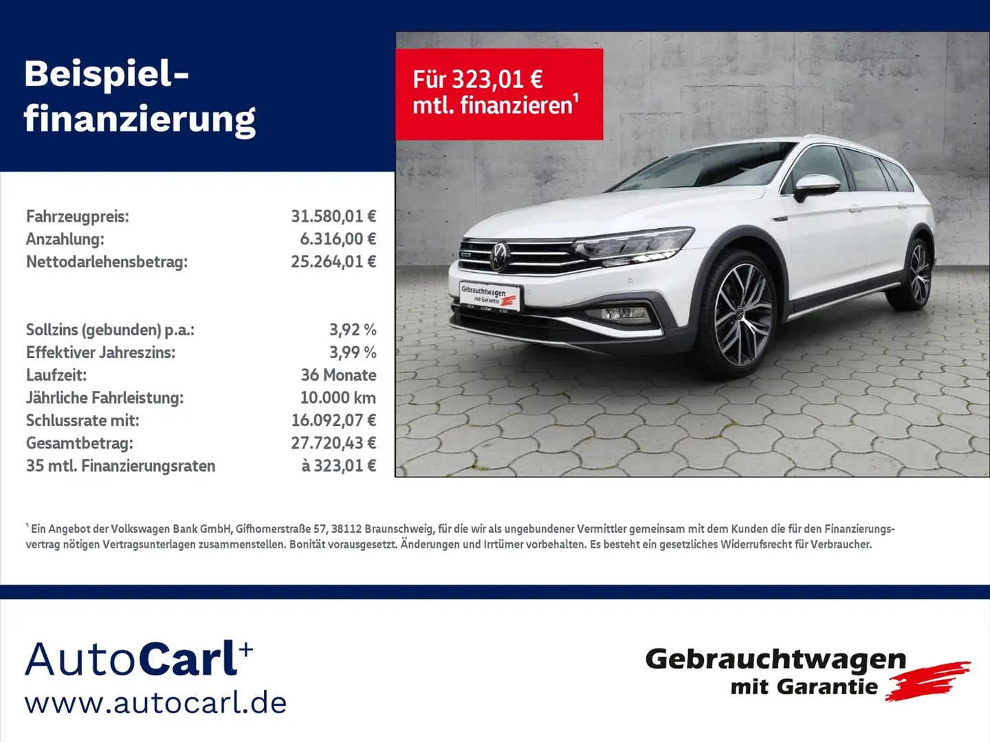 Volkswagen Passat Alltrack 4Motion 2.0TDI DSG/Navi/H&K/RFK/LED/SHZ Weiß - 1