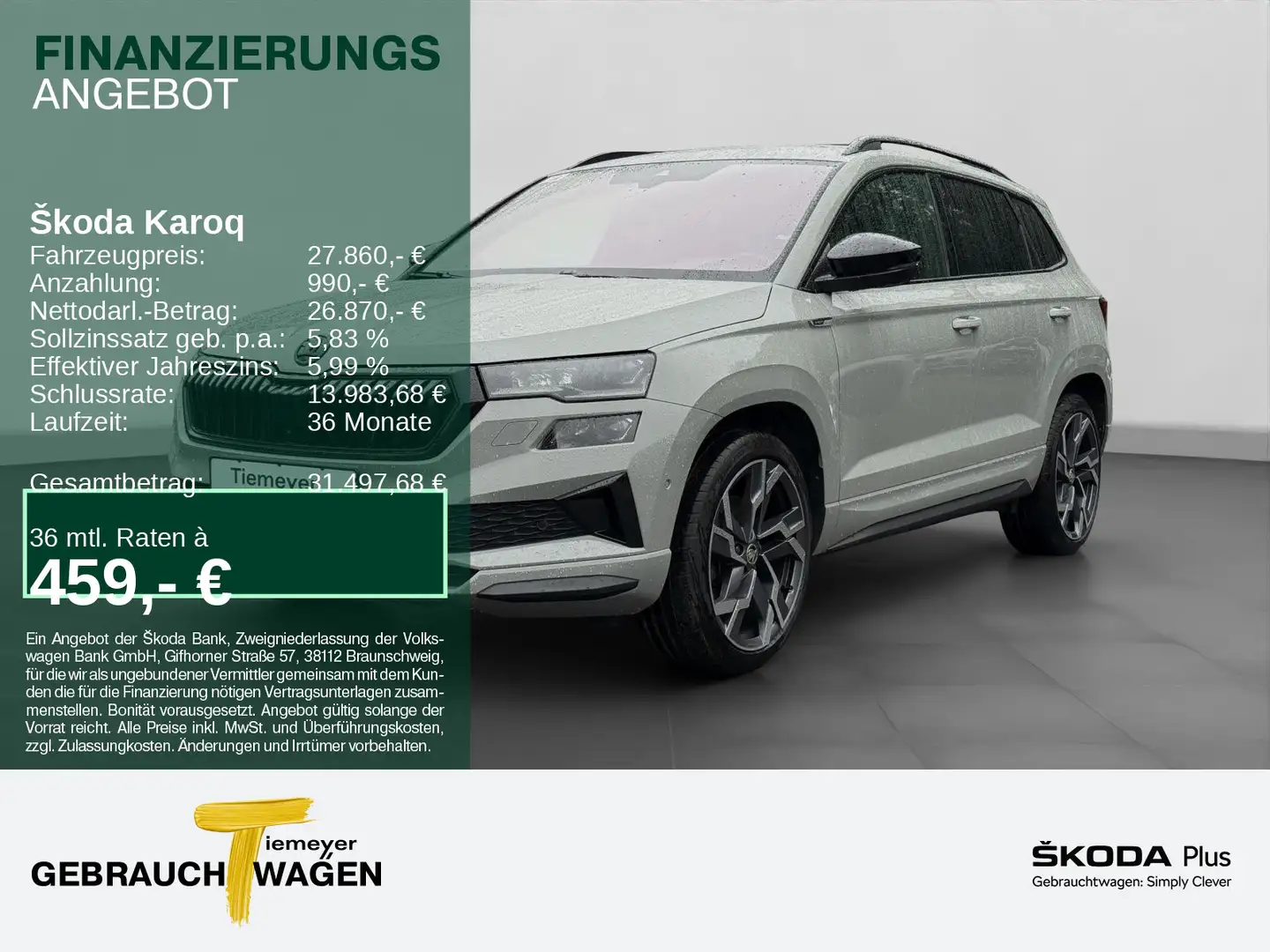 Skoda Karoq 2.0 TSI DSG 4x4 SPORTLINE AHK MATRIX NAVI Grau - 1