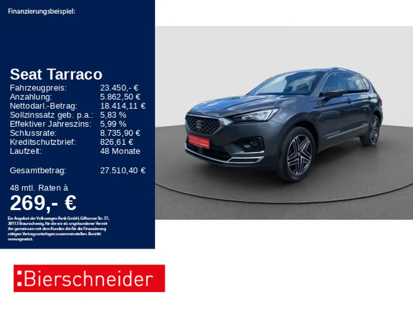 SEAT Tarraco 2.0 TDI DSG 4Drive Xcellence AHK ACC 360 Grijs - 1