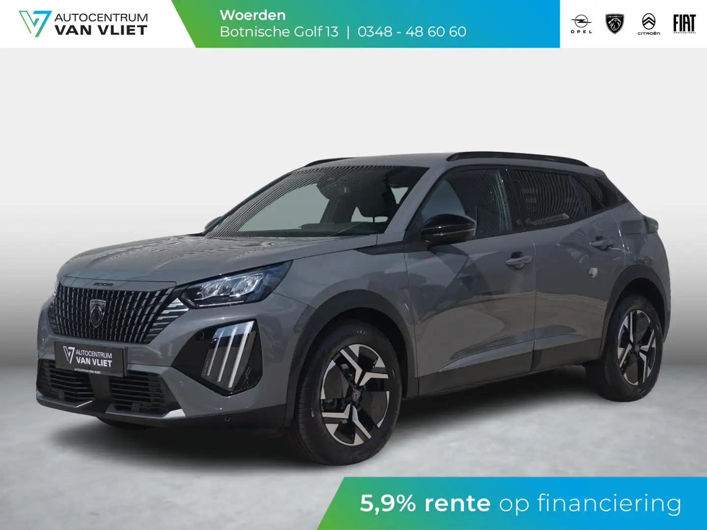 Peugeot 2008 1.2 TURBO 100 Allure | Navigatie Pro | Parkpilots Grijs - 1