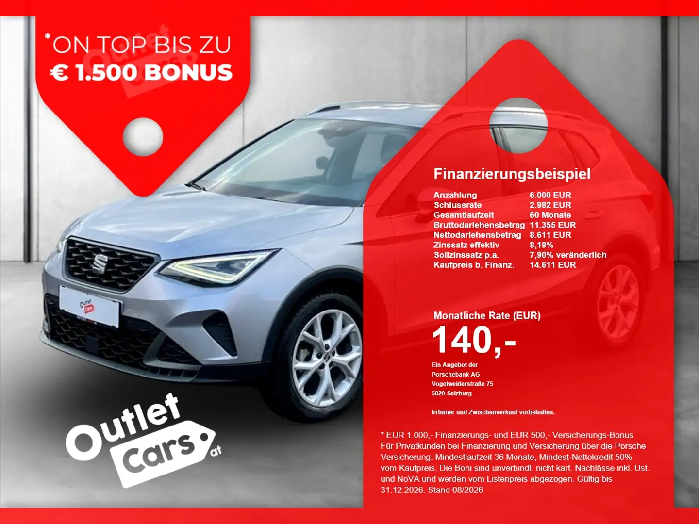 SEAT Arona 1.0 TSI FR ASSIST+LED+NAVI+DynLicht+LM+PDC Silber - 1