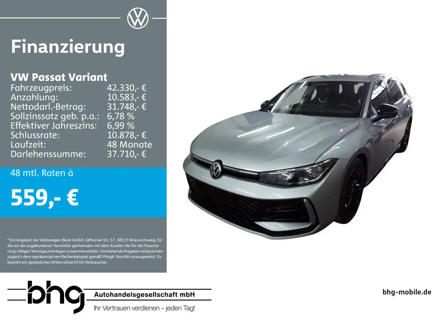 Volkswagen Passat Variant 2.0 TDI SCR DSG R-Line Silber - 1
