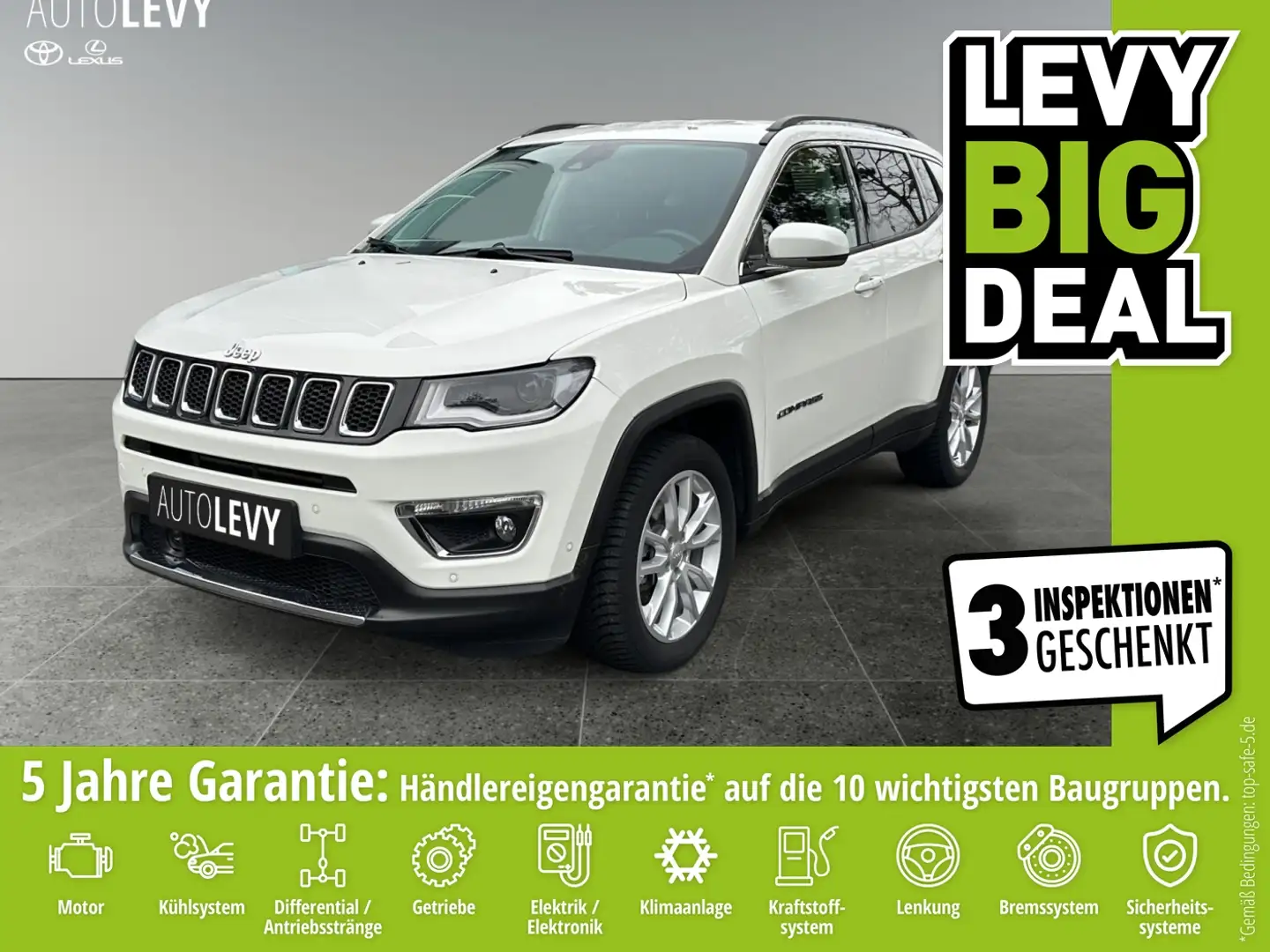 Jeep Compass 1.3 MultiAir FWD Limited 2xKlima ACC AUT Weiß - 1