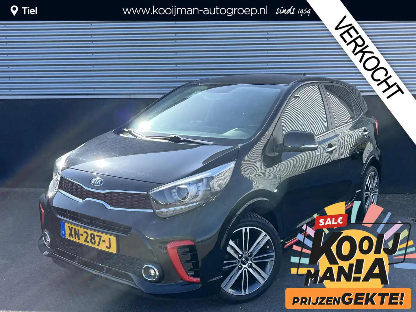 Kia Picanto 1.0 T-GDI GT-Line 100PK! Lederen bekleding, Stoel- Zwart - 1