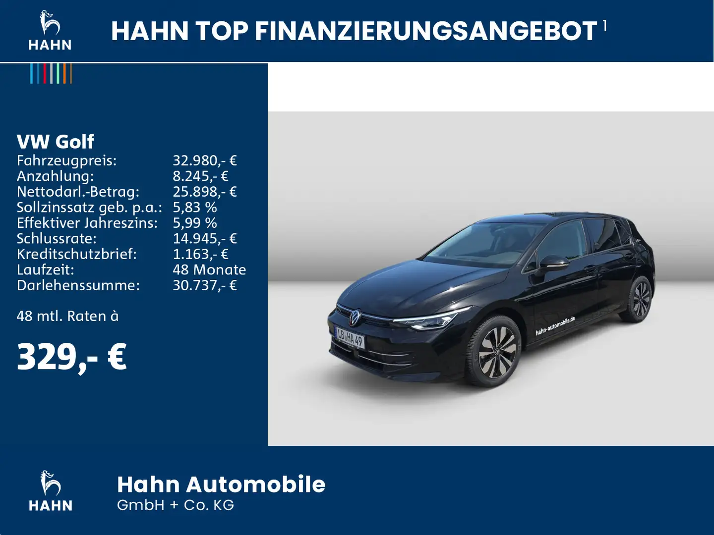 Volkswagen Golf GOAL 1,5 l eTSI OPF 116 PS DSG Ganzjahresre Schwarz - 2