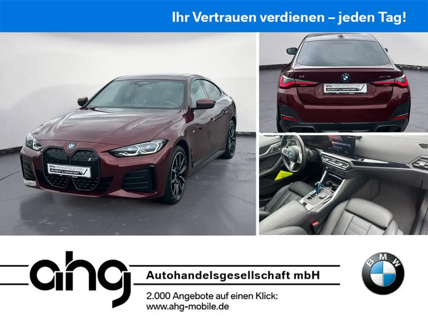 BMW i4 eDrive40 M Sport Klimaaut. Glasdach Komfortzu Červená - 1