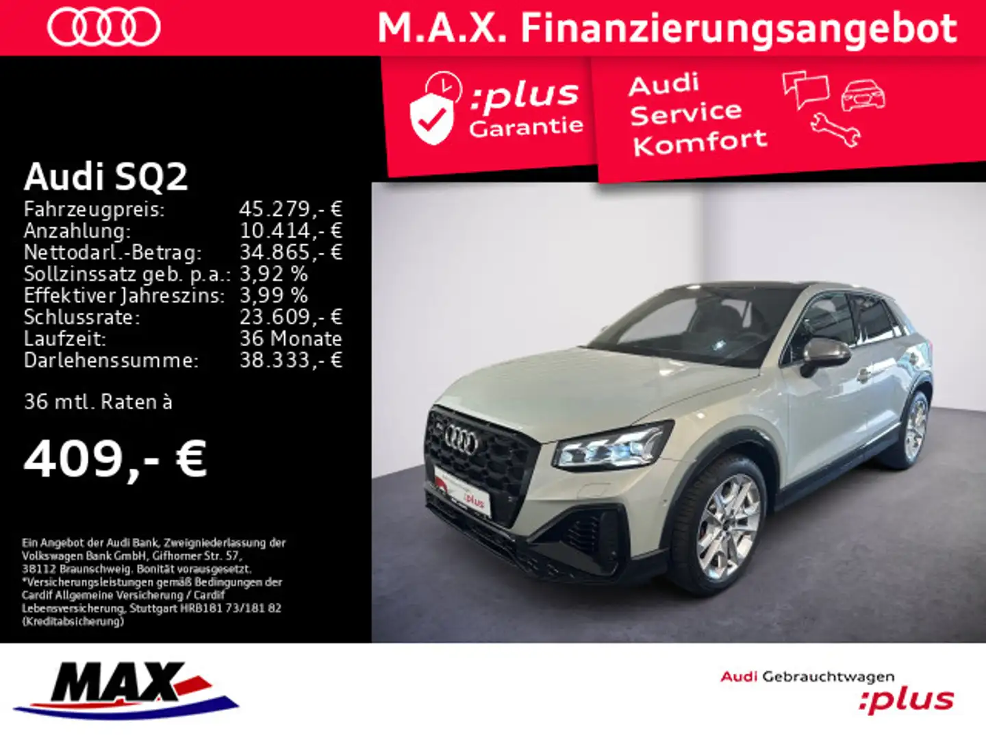 Audi SQ2 TFSI QUATT MATRIX+NAVI+AHK+PANO+KAMERA+LEDER Silber - 1
