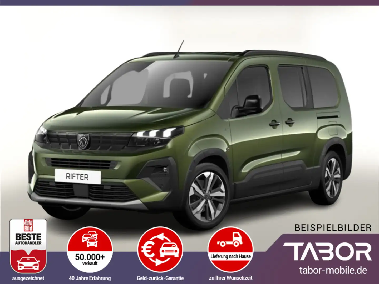 Peugeot Rifter 130 EAT8 GT L2 Kam ACC PDC 17Z PrivG CarP Groen - 1