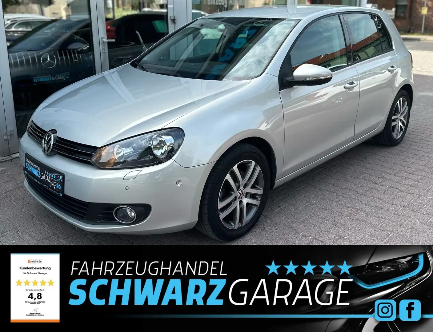 Volkswagen Golf VI Comfortline*TÜV-NEU*KLIMA*ALU*SHZ* Plateado - 1