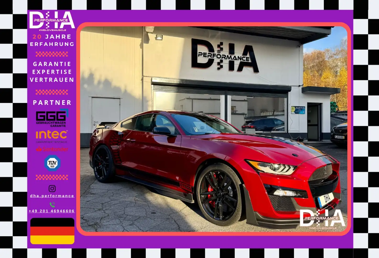 Ford Mustang SHELBY GT 500 LED*CO-PILOT*GARANTIE*TOP Rouge - 1