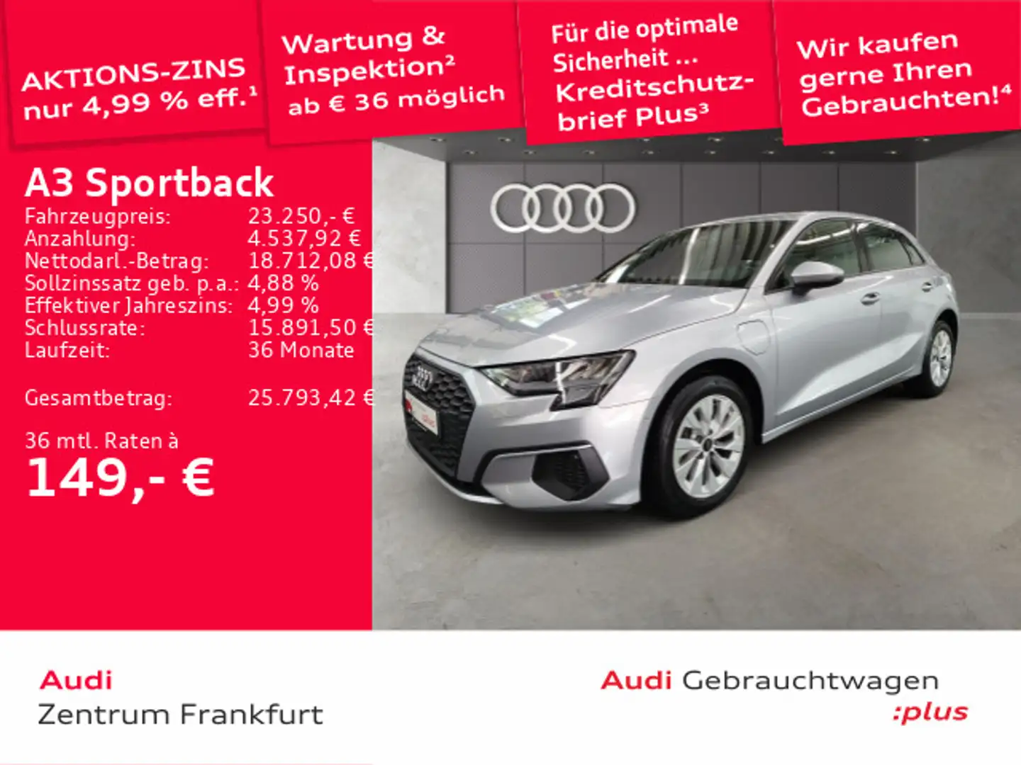 Audi A3 40 TFSI e S tronic LED DAB PDC Temp Silber - 1