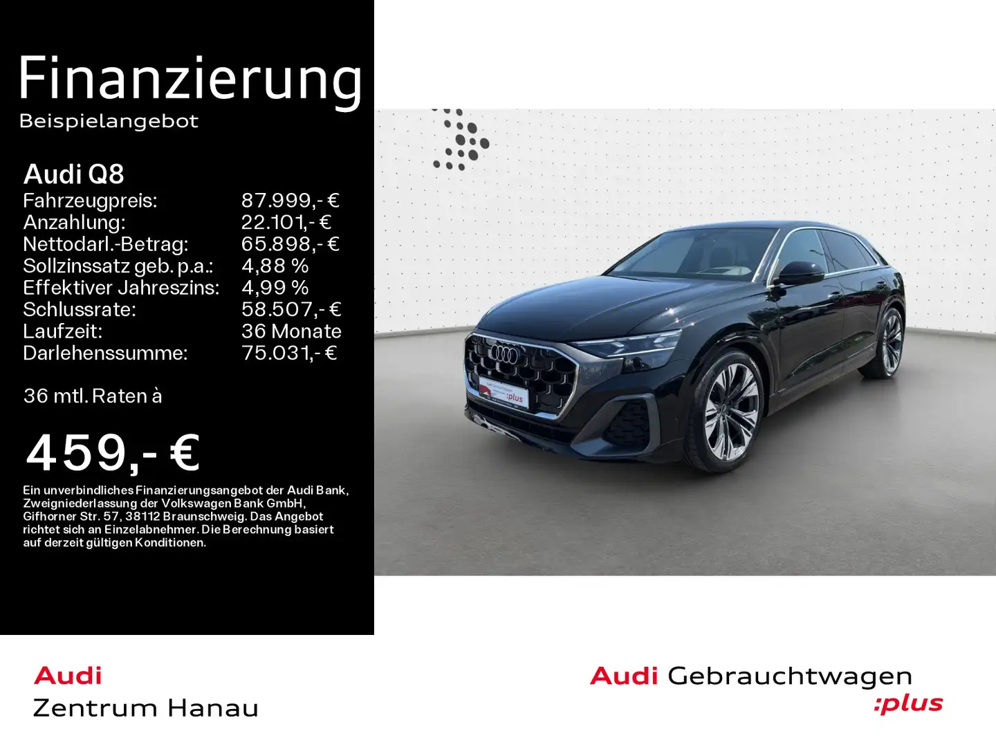 Audi Q8 SUV 50 TDI QUATT S LINE EXTERIEUR *PANO*AHK* Schwarz - 1