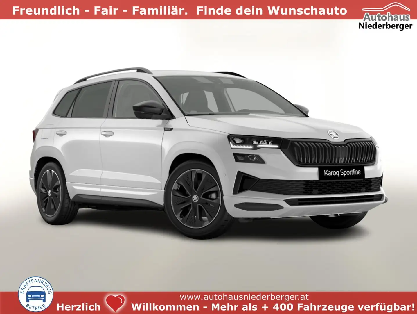 Skoda Karoq Sportline DSG Sportl Matrix Nav 360 Canton ACC ... Weiß - 1