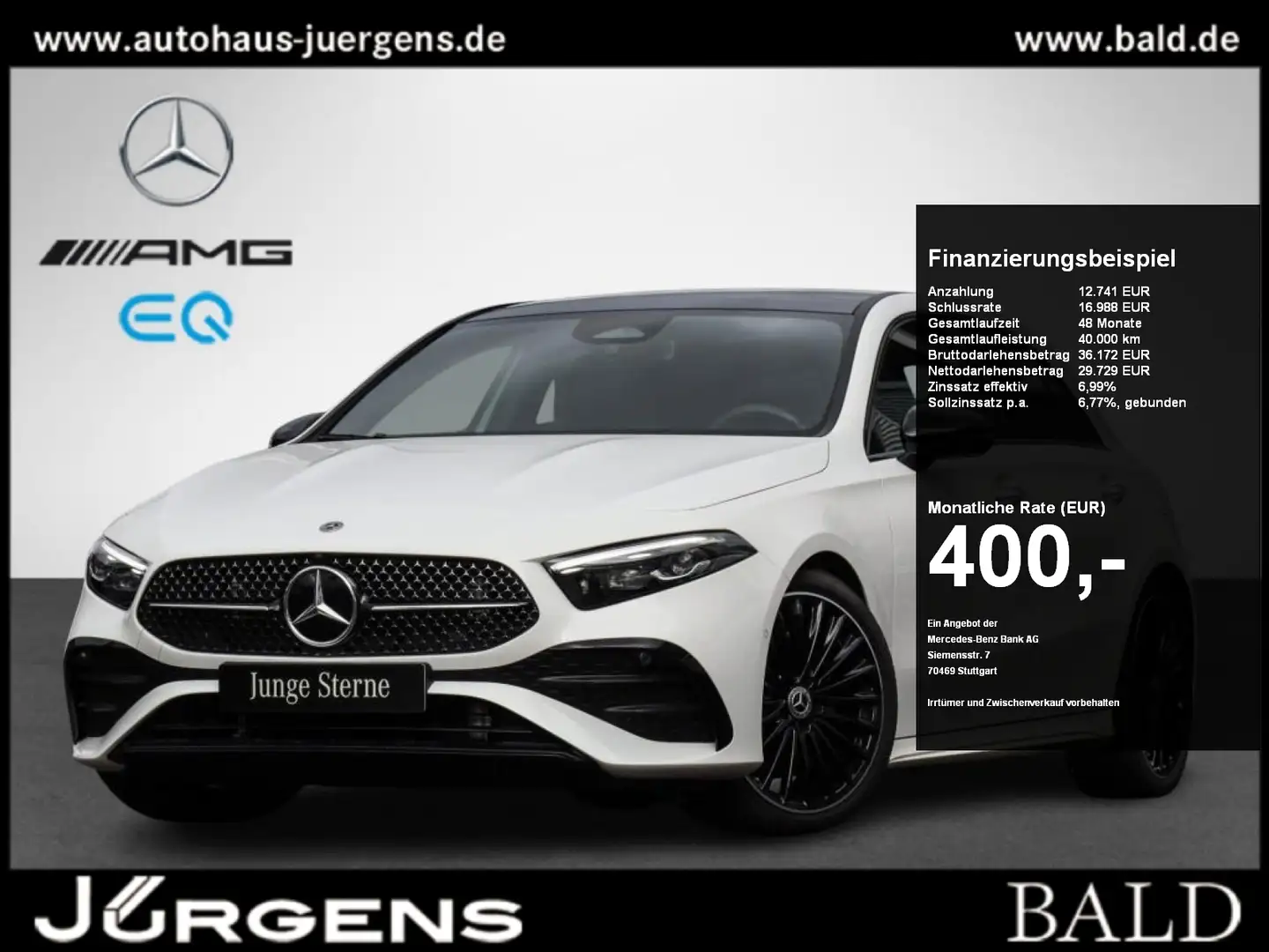 Mercedes-Benz A 250 4M AMG-Sport/Pano/Night/MBeam/Ambi/Cam/Mem Bianco - 1