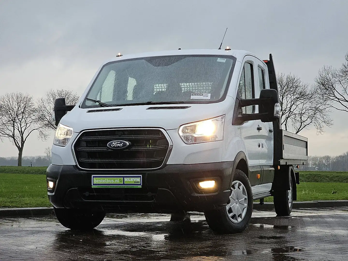 Ford Transit 350 2.0 TDCI L4H1 DC Open-Laadbak Airco 130Pk Stoe Wit - 2