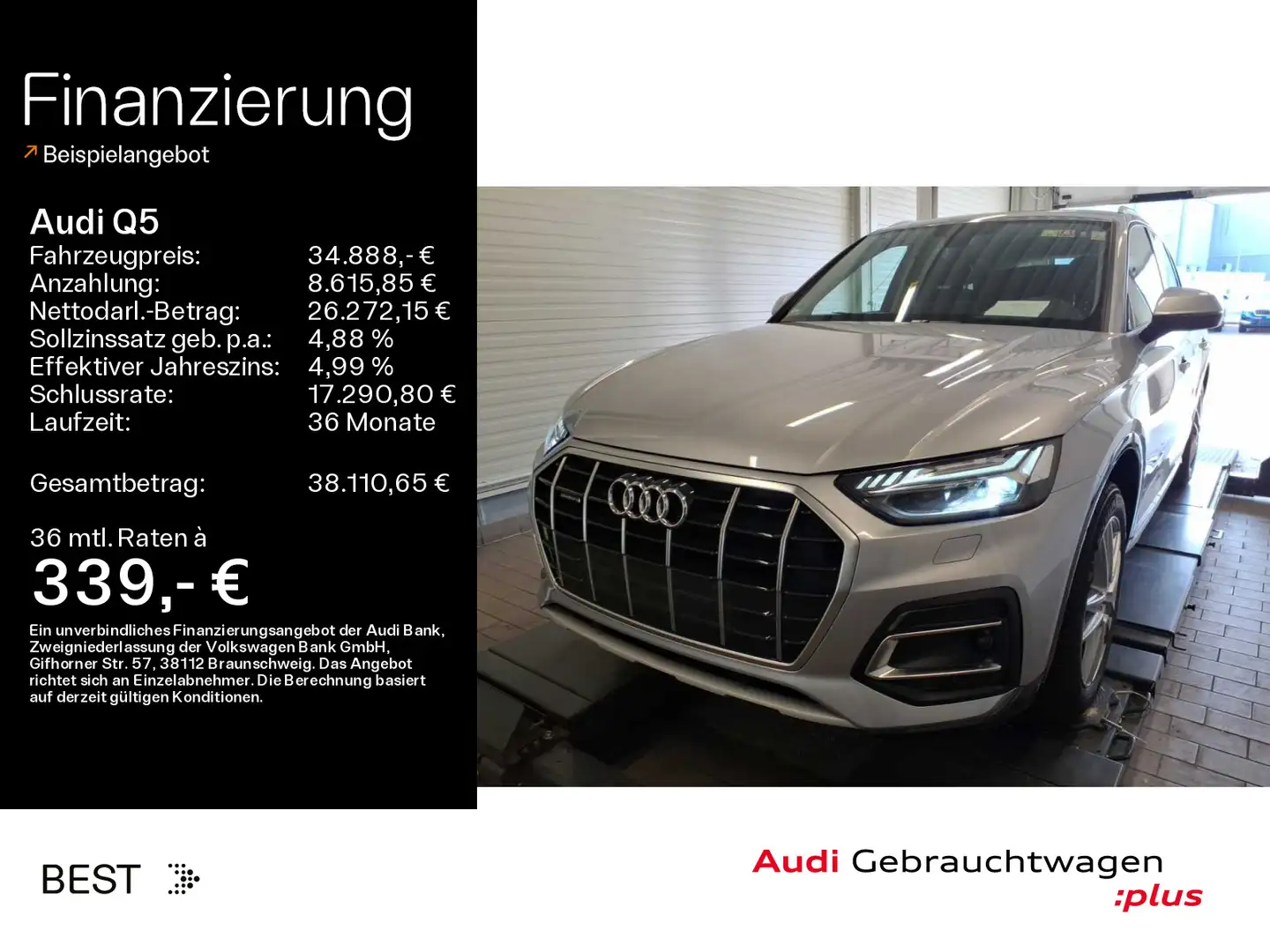 Audi Q5 advanced 50 TFSI e qu. B&O*Leder*Matrix*Navi Argent - 1
